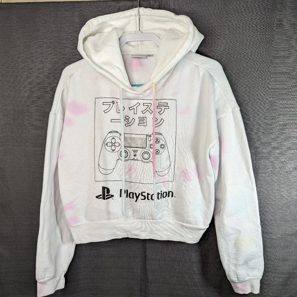 Playstation White Women's Hoodie M Faded